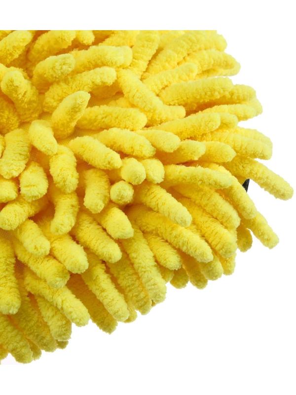 Варежка для мытья авто CARTAGE, 25×19 см, двухсторонняя, желто-серая