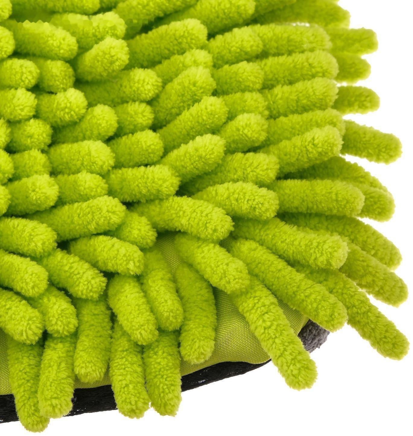 Варежка для мытья авто CARTAGE, 25×19 см, двухсторонняя, зелено-серая