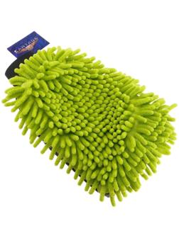 Варежка для мытья авто CARTAGE, 25×19 см, двухсторонняя, зелено-серая