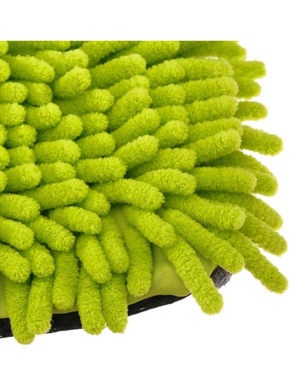 Варежка для мытья авто CARTAGE, 25×19 см, двухсторонняя, зелено-серая