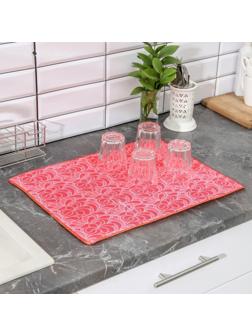 Коврик для сушки посуды двухсторонний Доляна, микрофибра