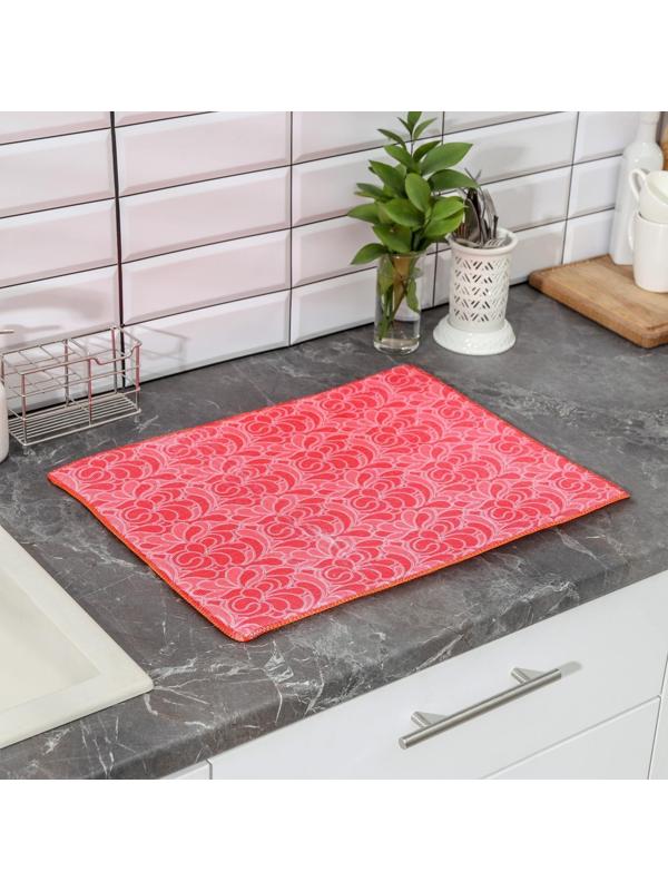 Коврик для сушки посуды двухсторонний Доляна, микрофибра