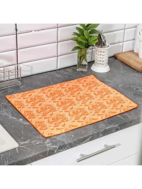 Коврик для сушки посуды двухсторонний Доляна, микрофибра