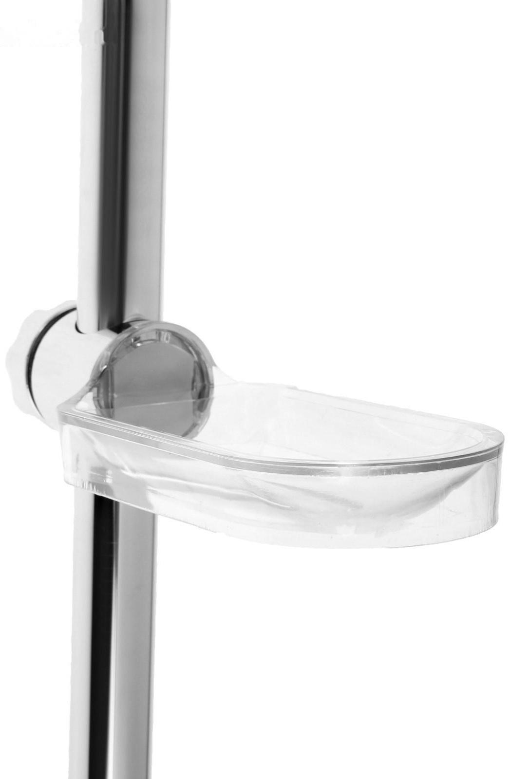 Душевая стойка ZEIN H01, с пластиковой прозрачной мыльницей и крепежом, хром