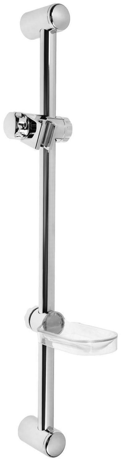 Душевая стойка ZEIN H01, с пластиковой прозрачной мыльницей и крепежом, хром