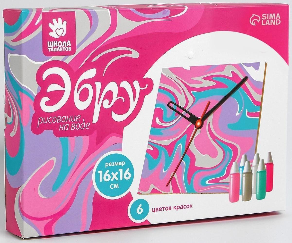 Рисование на воде: эбру «Квадратные часы»