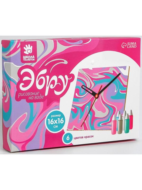 Рисование на воде: эбру «Квадратные часы»