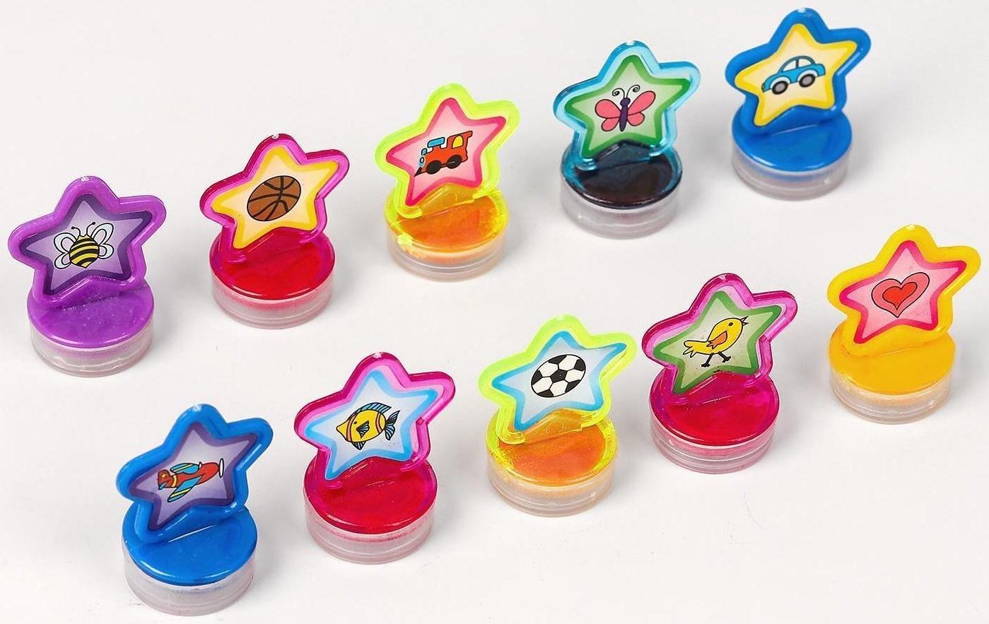 Печать цветная «Звёздочки», набор 10 шт., МИКС