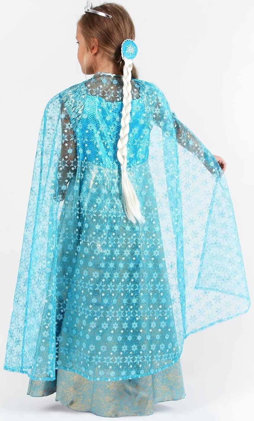 Карнавальный костюм «Элла», платье, плащ, диадема, жезл, коса, р. 28, рост 98-104 см