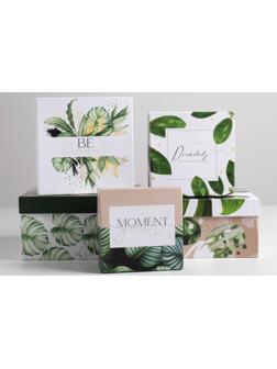 Набор подарочных коробок 5 в 1 «Тропический», 14 × 14 × 8‒22 × 22 × 12 см