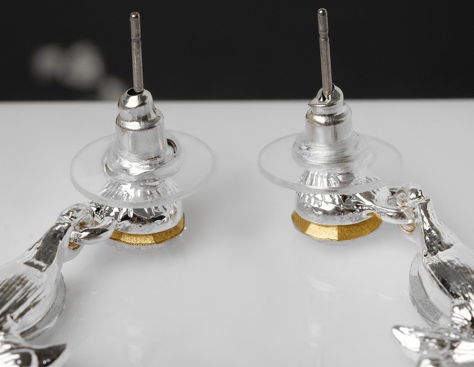 Серьги висячие со стразами 