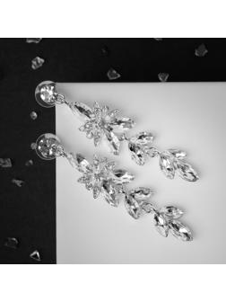 Серьги висячие со стразами 