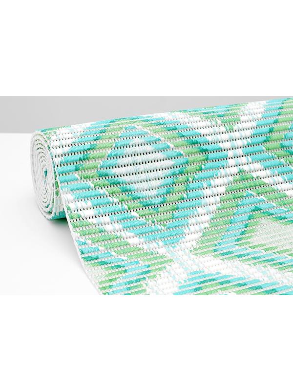 Коврик для ванной комнаты «Этно», 0,65×2 м, цвет зелёный