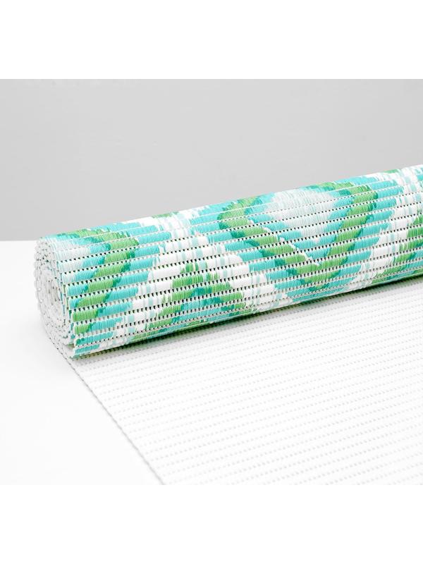 Коврик для ванной комнаты «Этно», 0,65×2 м, цвет зелёный