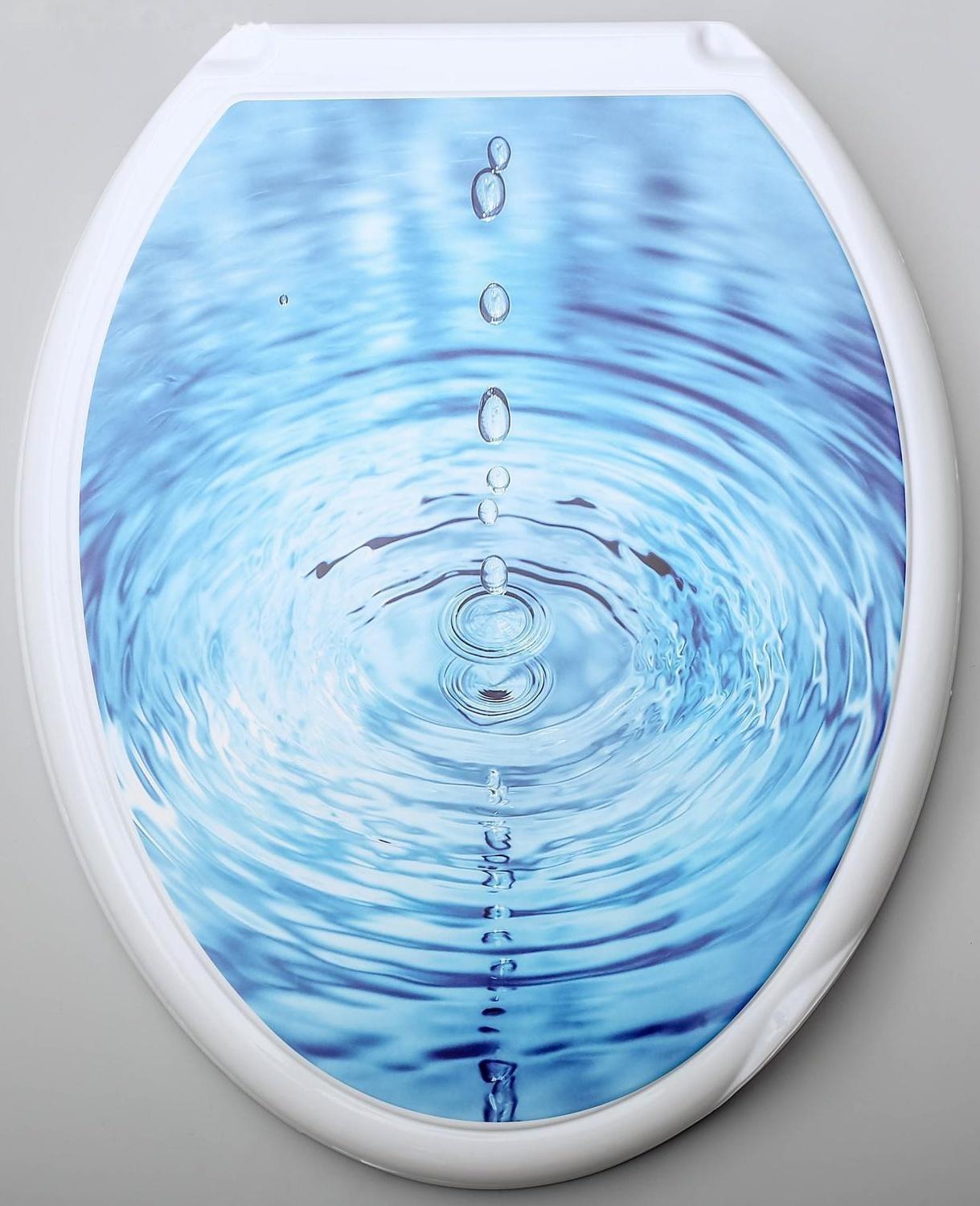 Сиденье с крышкой для унитаза «Декор. Капли», 44,5×37,5 см, цвет белый
