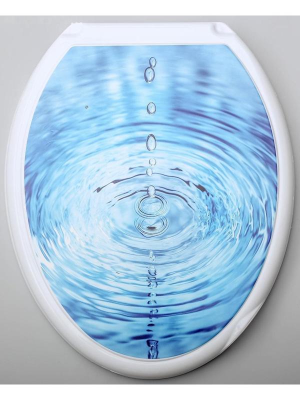 Сиденье с крышкой для унитаза «Декор. Капли», 44,5×37,5 см, цвет белый