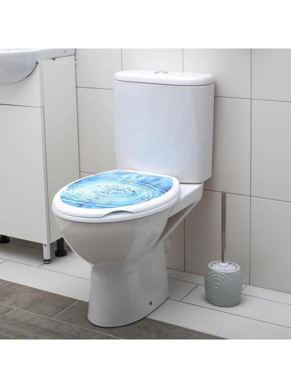 Сиденье с крышкой для унитаза «Декор. Капли», 44,5×37,5 см, цвет белый