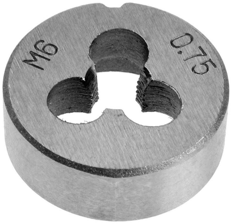 Плашка метрическая ТУНДРА, М6 х 0.75 мм