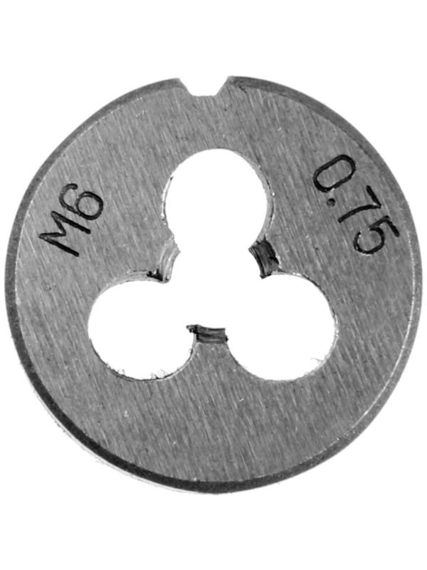 Плашка метрическая ТУНДРА, М6 х 0.75 мм