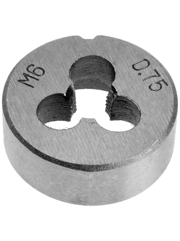 Плашка метрическая ТУНДРА, М6 х 0.75 мм
