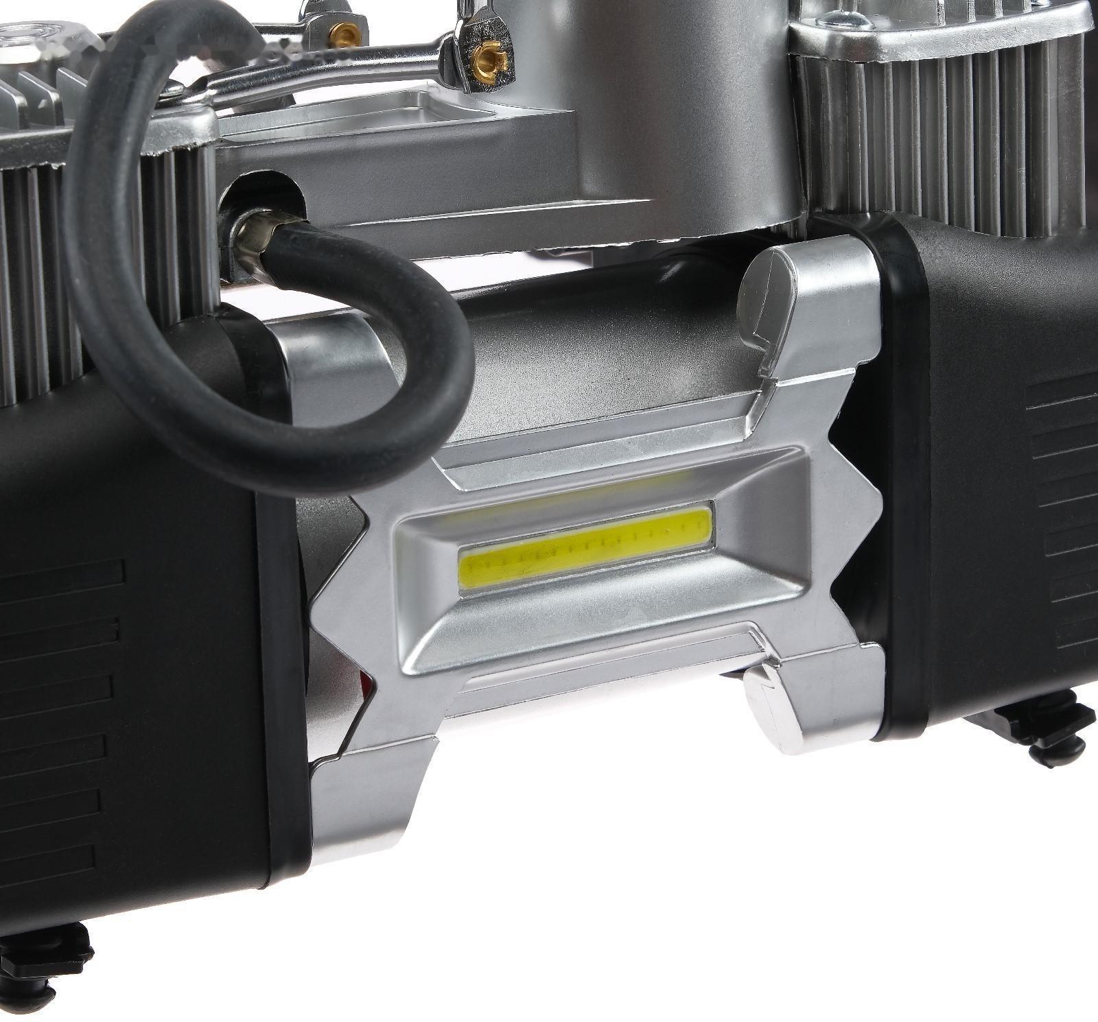 Компрессор автомобильный TORSO, двухпоршневой 12В, подсветка, 85 л/мин, провод 2.5 м