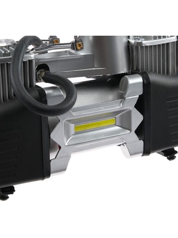 Компрессор автомобильный TORSO, двухпоршневой 12В, подсветка, 85 л/мин, провод 2.5 м