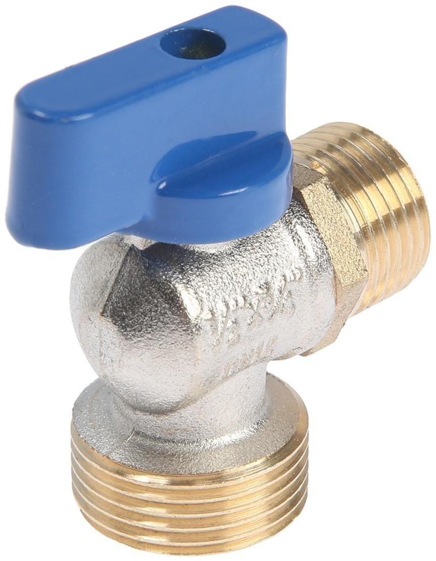 Кран шаровой ZEIN engr, для подключения бытовой техники, угловой, 1/2
