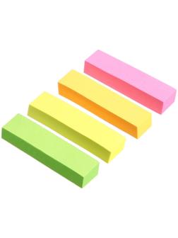 Блок-закладки с клеевым краем 12 мм х 50 мм, бумажные, 80 листов, неоновые, 4 цвета