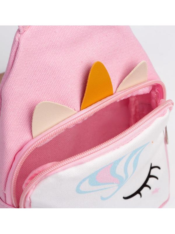 Сумка детская через плечо Волшебный единорог на молнии, цвет розовый