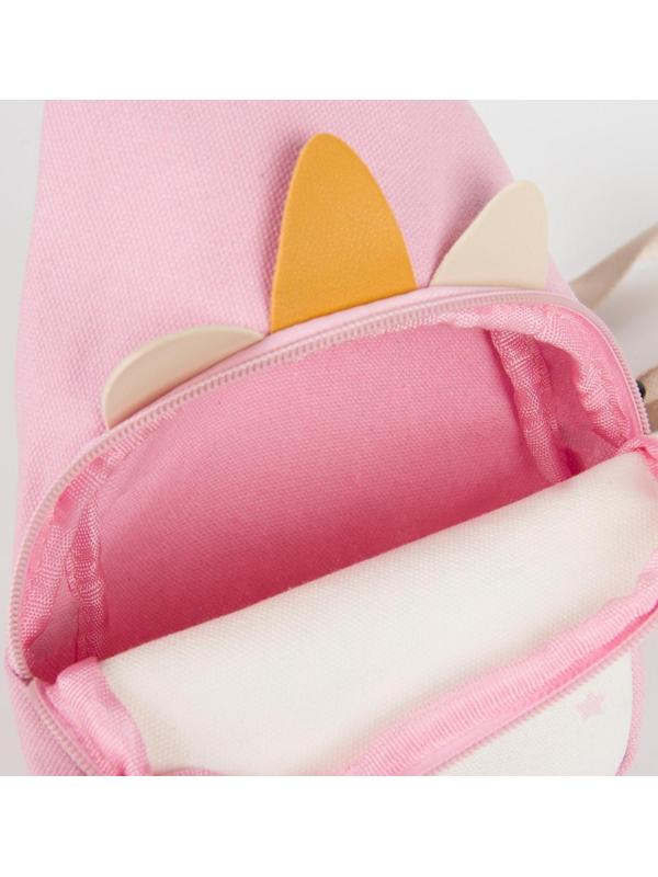 Сумка детская через плечо Волшебный единорог на молнии, цвет розовый