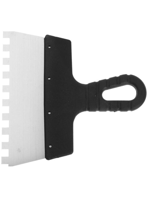 Шпатель зубчатый ЛОМ, 200 мм, зуб 10 мм, нержавеющая сталь