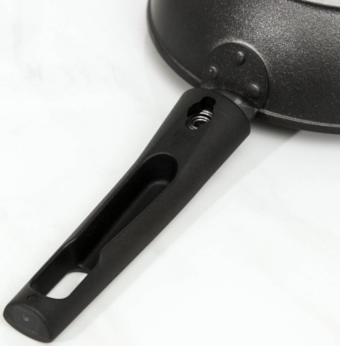 Сковорода «Уля», d=16 см, съёмная ручка, антипригарное покрытие, цвет антрацит