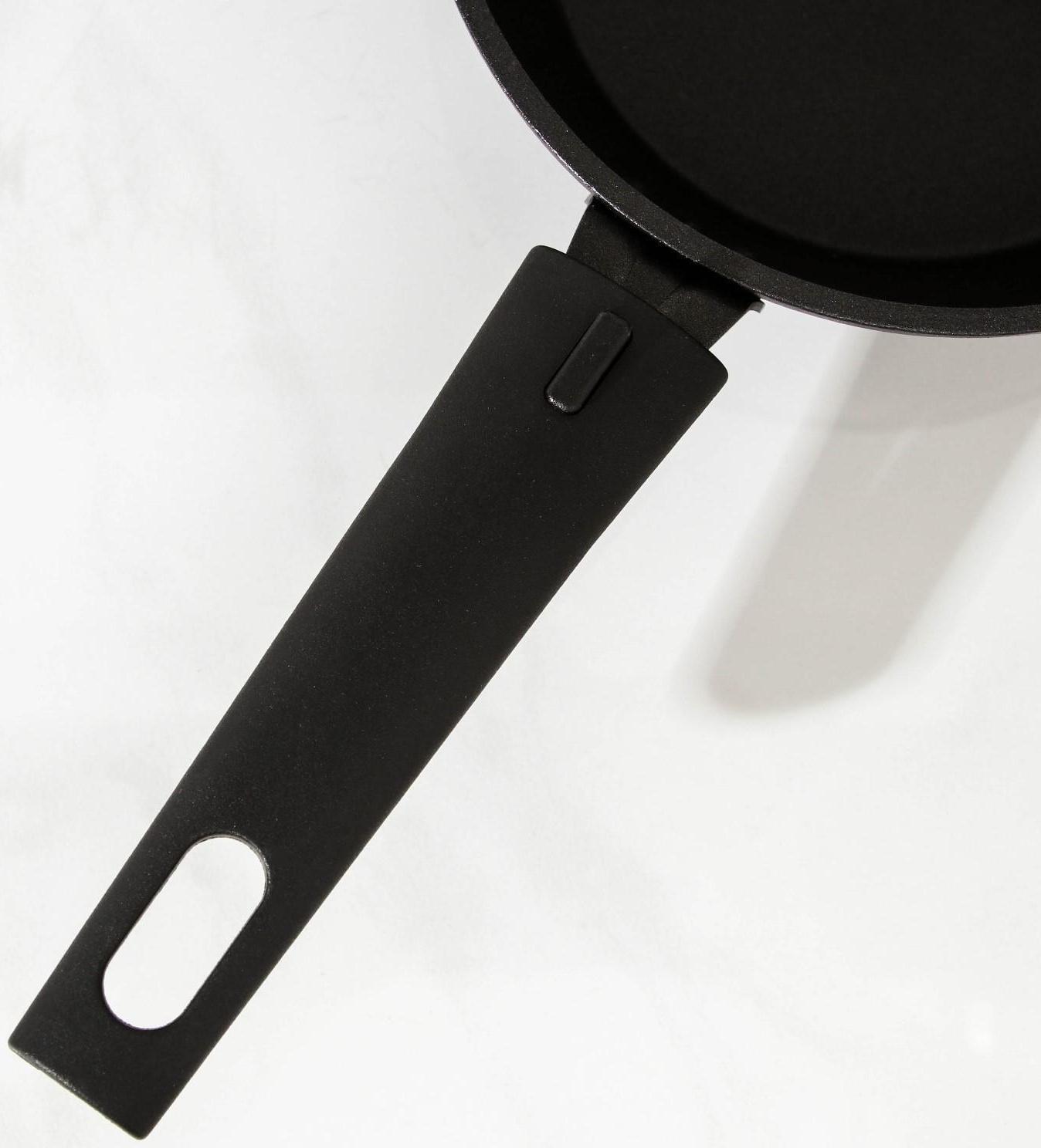 Сковорода «Уля», d=16 см, съёмная ручка, антипригарное покрытие, цвет антрацит