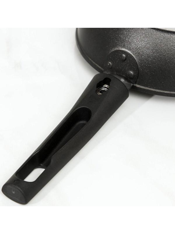 Сковорода «Уля», d=16 см, съёмная ручка, антипригарное покрытие, цвет антрацит