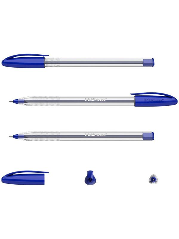 Ручка шариковая ErichKrause U-108 Classic Stick, игольчатый узел 1,0 мм, чернила синие, ультра-мягкое письмо