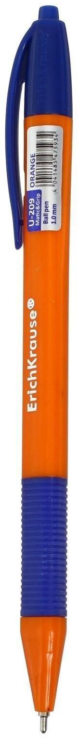 Ручка шариковая автоматическая ErichKrause U-209 Orange Matic&Grip 1.0, Ultra Glide Technology, чернила синие