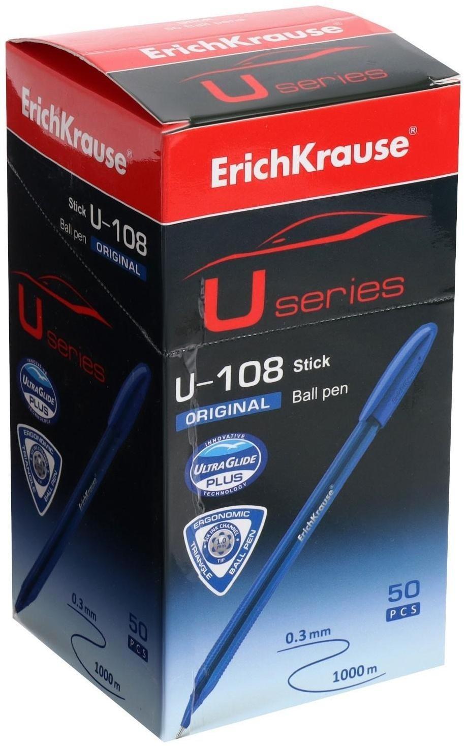 Ручка шариковая ErichKrause U-108 Original Stick 1.0, Ultra Glide Technology, чернила синие