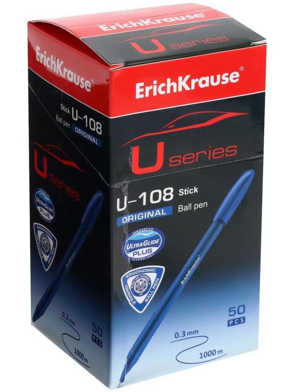 Ручка шариковая ErichKrause U-108 Original Stick 1.0, Ultra Glide Technology, чернила синие