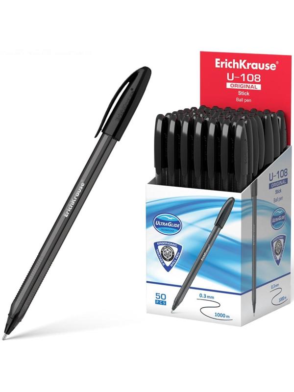 Ручка шариковая Erich Krause U-108 Original Stick 1.0, Ultra Glide Technology, черная
