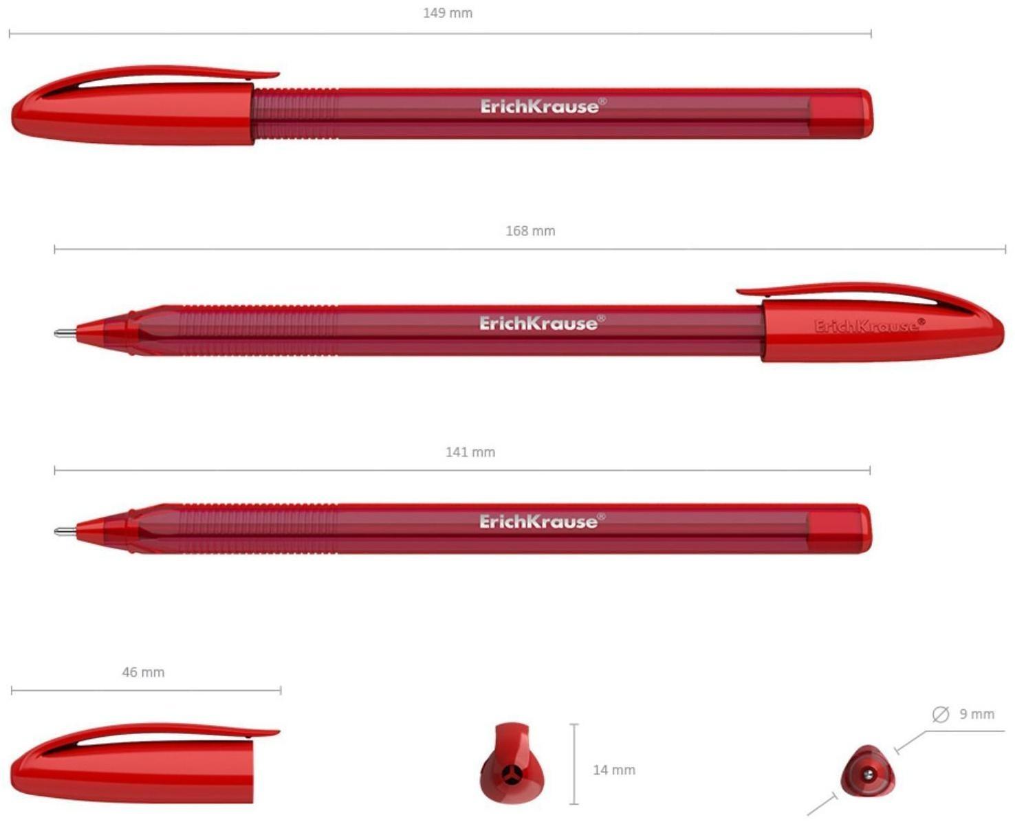 Ручка шариковая ErichKrause U-108 Original Stick 1.0, Ultra Glide Technology, красная