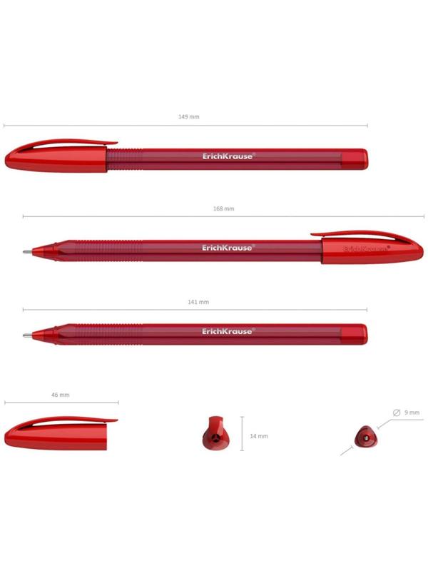 Ручка шариковая ErichKrause U-108 Original Stick 1.0, Ultra Glide Technology, красная