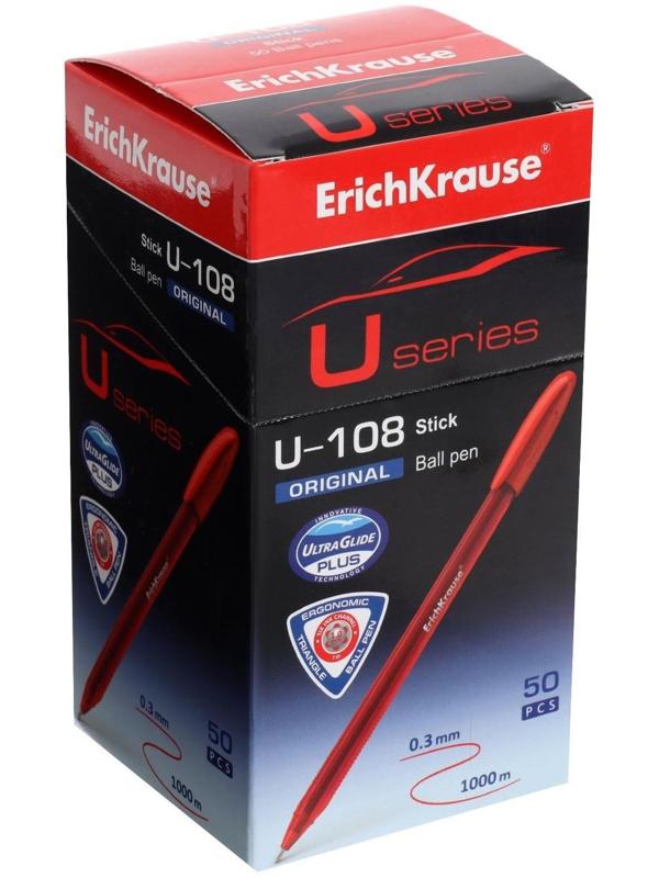 Ручка шариковая ErichKrause U-108 Original Stick 1.0, Ultra Glide Technology, красная