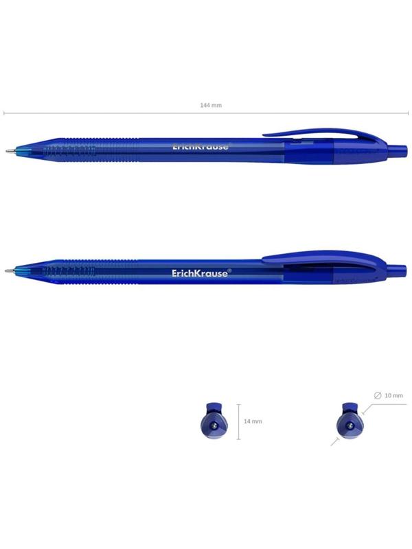 Ручка шариковая автоматическая ErichKrause U-208 Original Matic, игольчатый узел 1,0 мм, чернила синие, ультра-мягкое письмо