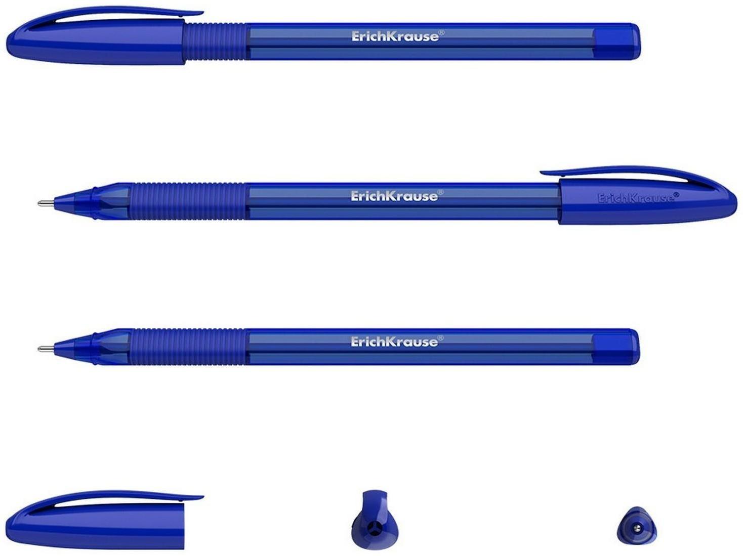 Ручка шариковая ErichKrause U-109 Original Stick&Grip, игольчатый узел 1,0 мм, чернила синие, ультра-мягкое письмо