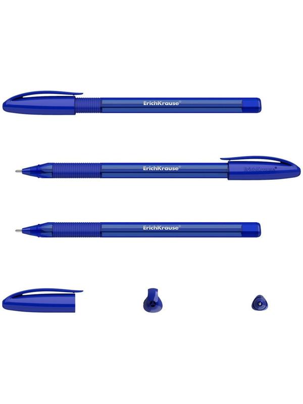 Ручка шариковая ErichKrause U-109 Original Stick&Grip, игольчатый узел 1,0 мм, чернила синие, ультра-мягкое письмо