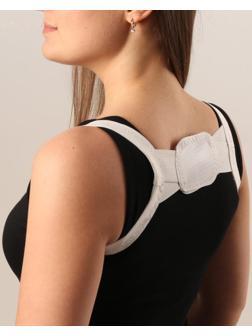 Массажёр-фиксатор для осанки, на липучках, размер S-M, цвет белый