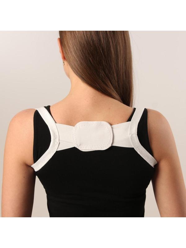 Массажёр-фиксатор для осанки, на липучках, размер S-M, цвет белый
