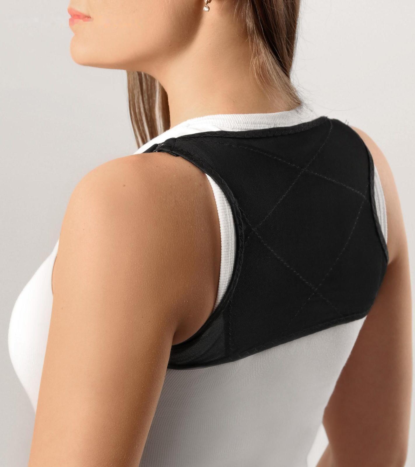 Массажёр-фиксатор для осанки, на фастексах, женский, размер M-L, цвет чёрный