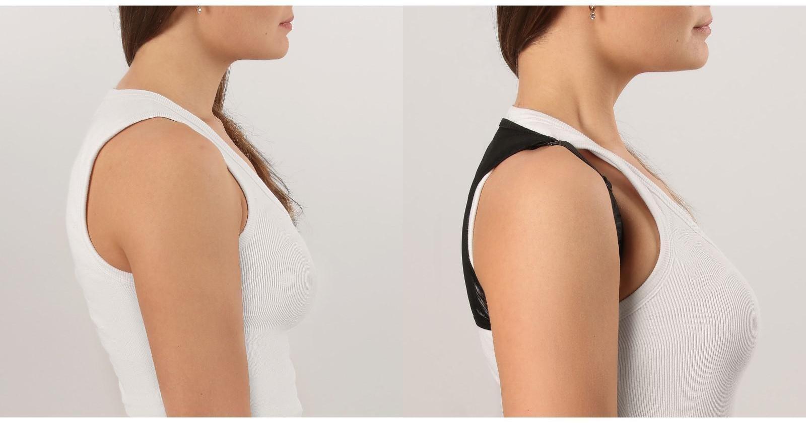 Массажёр-фиксатор для осанки, на фастексах, женский, размер M-L, цвет чёрный