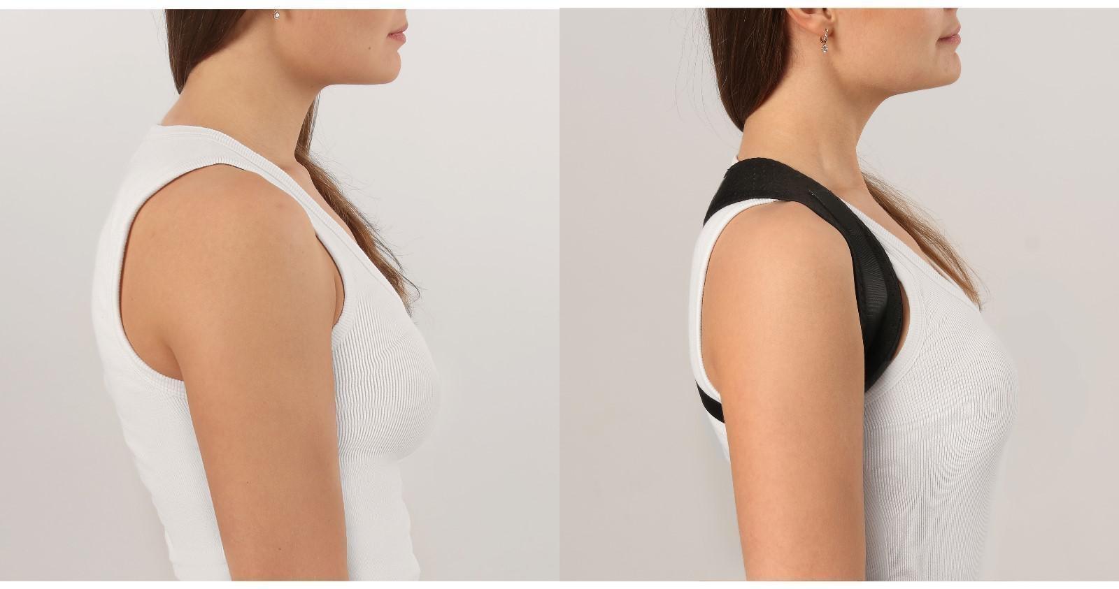 Массажёр-фиксатор для осанки, на фастексах, размер L-XL, цвет чёрный